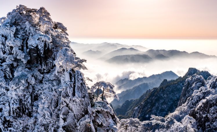 mountains, Nature, Winter, Snow, Landscape HD Wallpaper Desktop Background