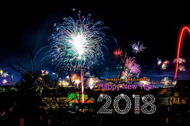 Happy New Year, 2018 (Year), Fireworks HD Wallpaper Desktop Background