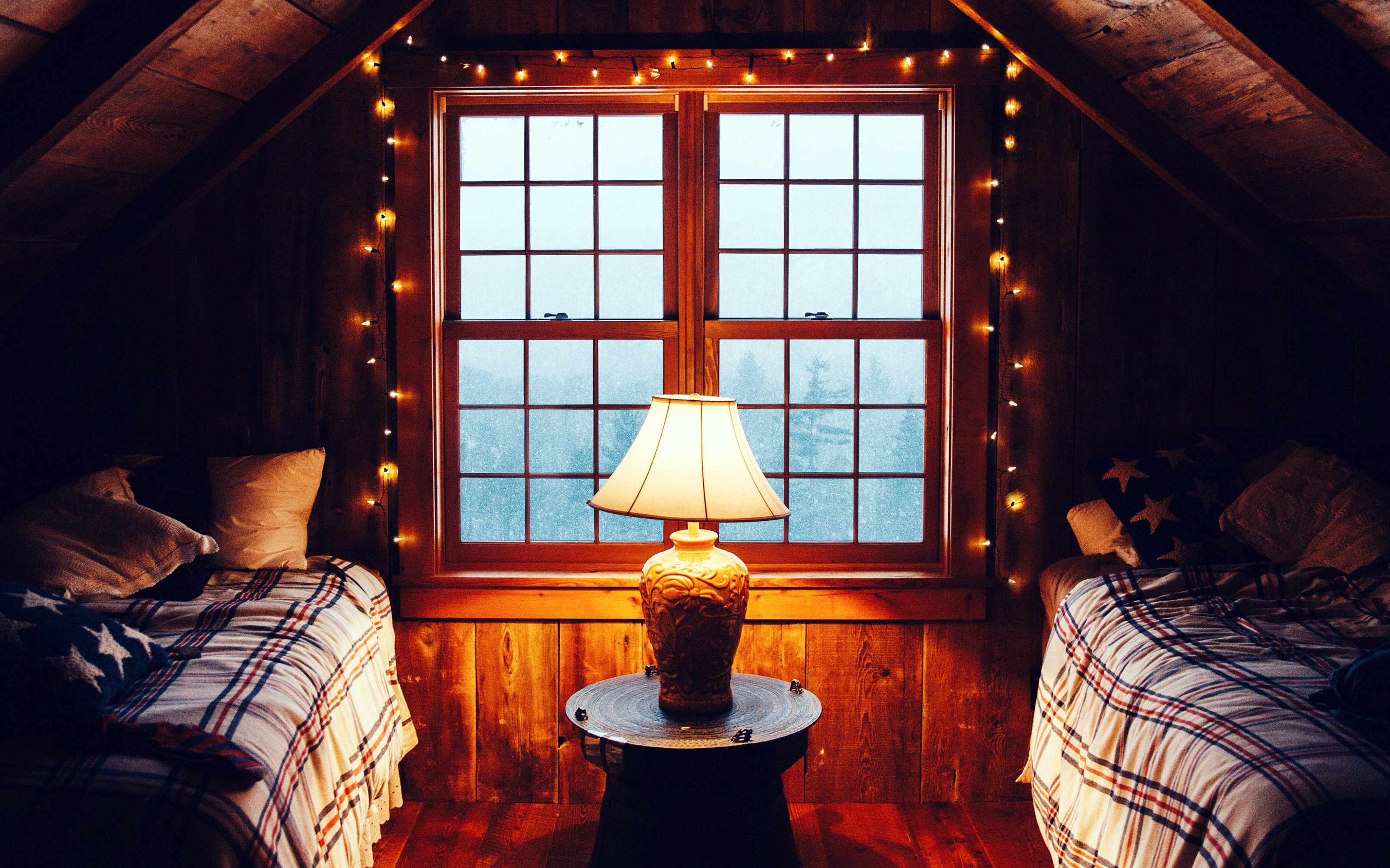 cabin, Snow, Interior Wallpaper
