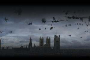 architecture, Building, London, Big Ben, UK, Video games, Aircraft, Military aircraft, Battle, IL 2 Cliffs Of Dover, Clouds