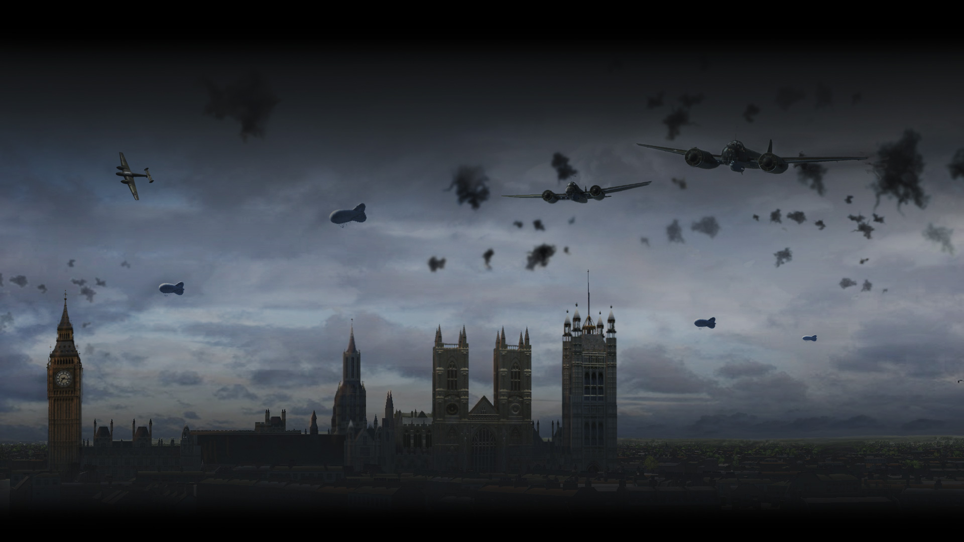 architecture, Building, London, Big Ben, UK, Video games, Aircraft, Military aircraft, Battle, IL 2 Cliffs Of Dover, Clouds Wallpaper