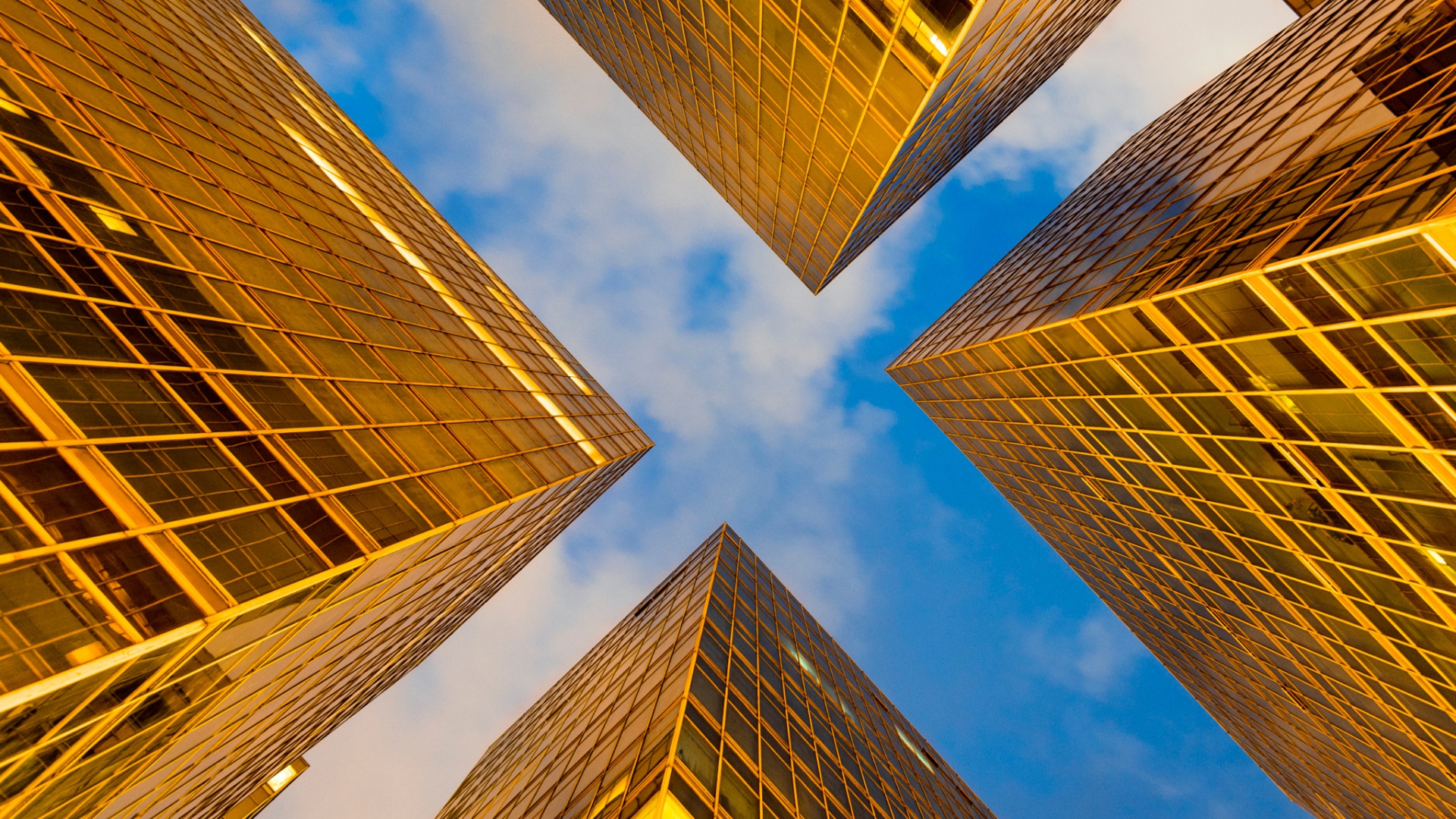 architecture, Building, Worms eye view, Clouds, Modern ...