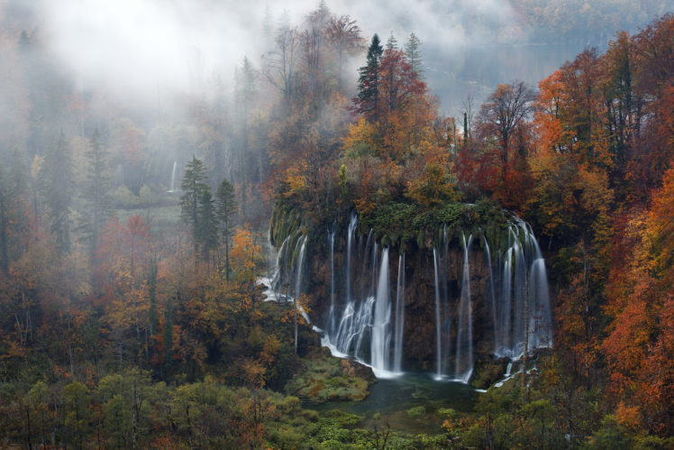 Plitvice Lakes National Park, Fall, Landscape, Croatia, Nature, Waterfall, Forest, Mist, Croatian, Plitvice National Park HD Wallpaper Desktop Background