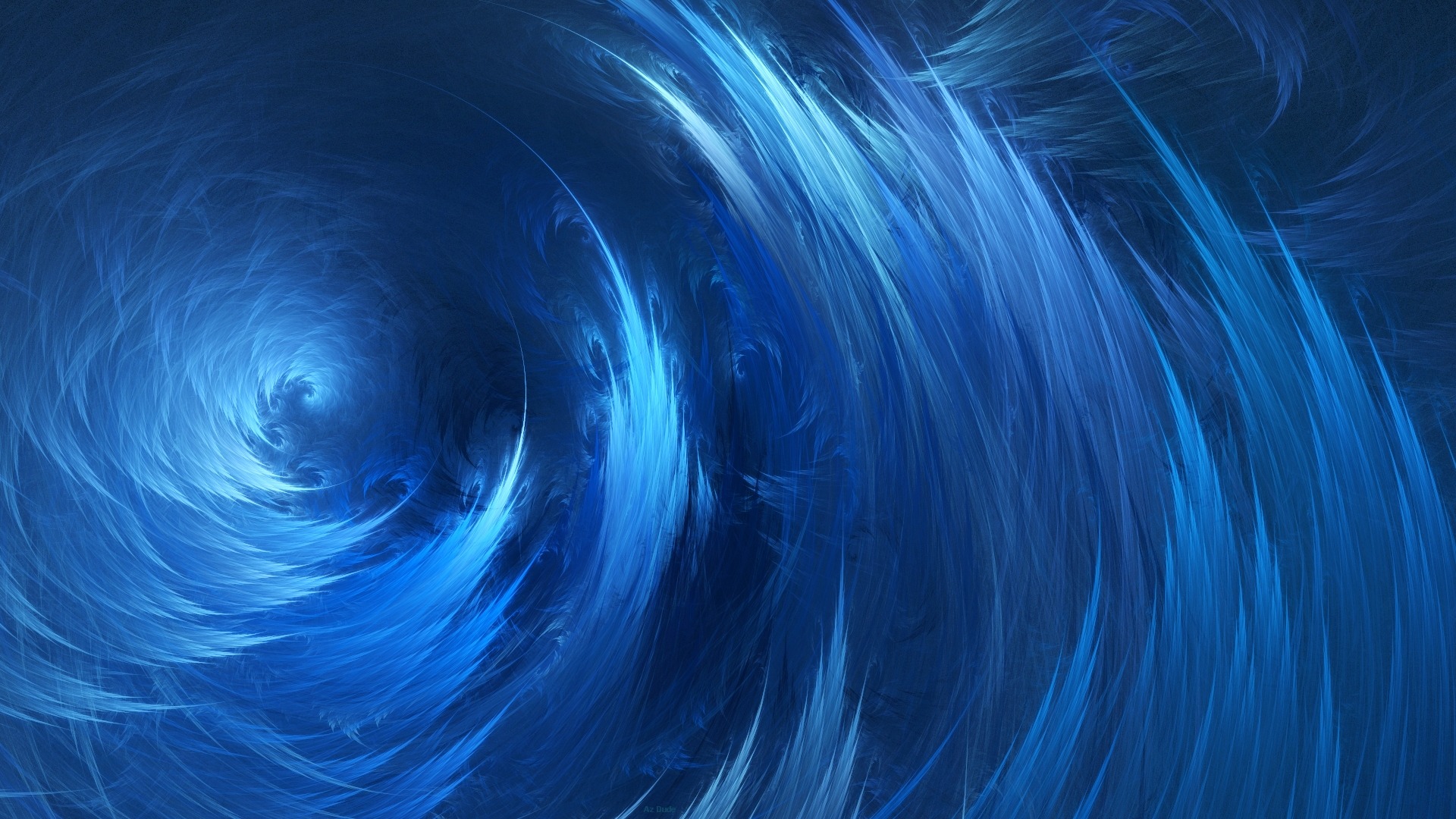 spiral, Waves, Blue, Abstract, Digital art Wallpaper