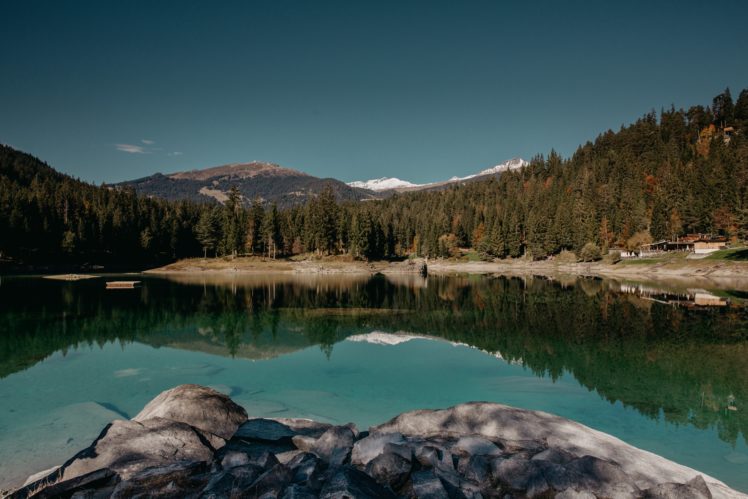 lake, Water, Reflection, Forest, Rocks, Clouds, Landscape, Switzerland HD Wallpaper Desktop Background