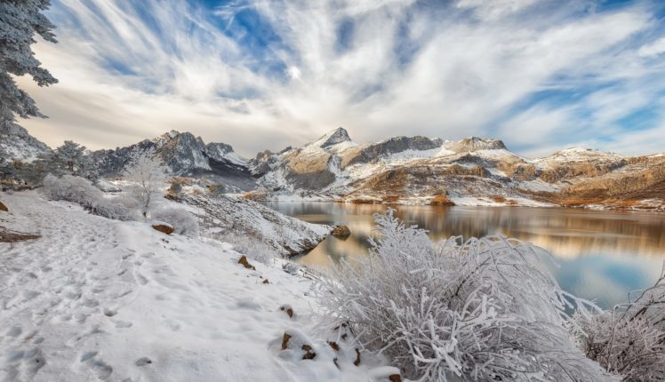 nature, Winter, Snow, Sky, Landscape, Mountains HD Wallpaper Desktop Background
