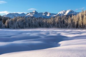 snow, Winter, Trees, Mountains, Landscape