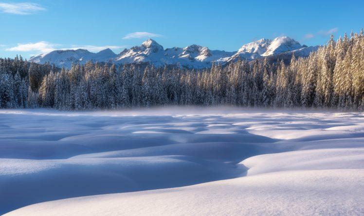 snow, Winter, Trees, Mountains, Landscape HD Wallpaper Desktop Background
