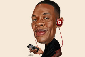men, Face, Dr. Dre, Head, Caricature, Beats, Headphones, IPhone, White background