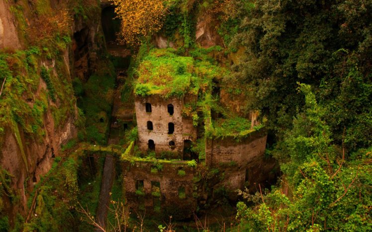 photography, Abandoned, Building, Old building, Ruin, Overgrown, Trees, Monastery, Italy, Valley HD Wallpaper Desktop Background