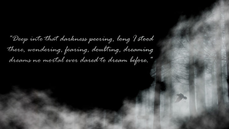 Edgar Allan Poe, Quote, Raven HD Wallpaper Desktop Background
