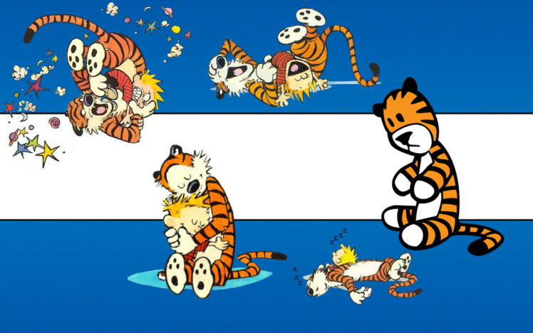 Calvin and Hobbes, Tiger, Comics HD Wallpaper Desktop Background