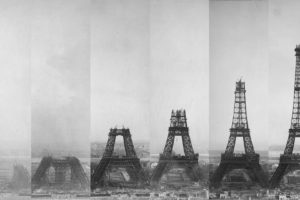Eiffel Tower, Tower, France, Architecture, Building, Constitutions, Historic, Monochrome, Collage