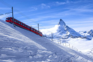 Zermatt, Switzerland, Alps, Snow, Train, Mountains, Matterhorn, Landscape, Clouds, Winter, Nature