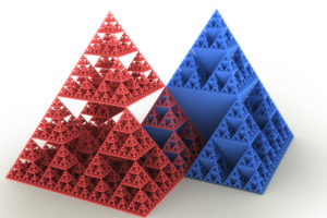 pyramid, Red, Blue, Colourfull