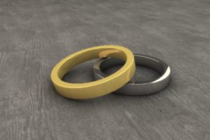 rings, Gold, Platinum, 3D
