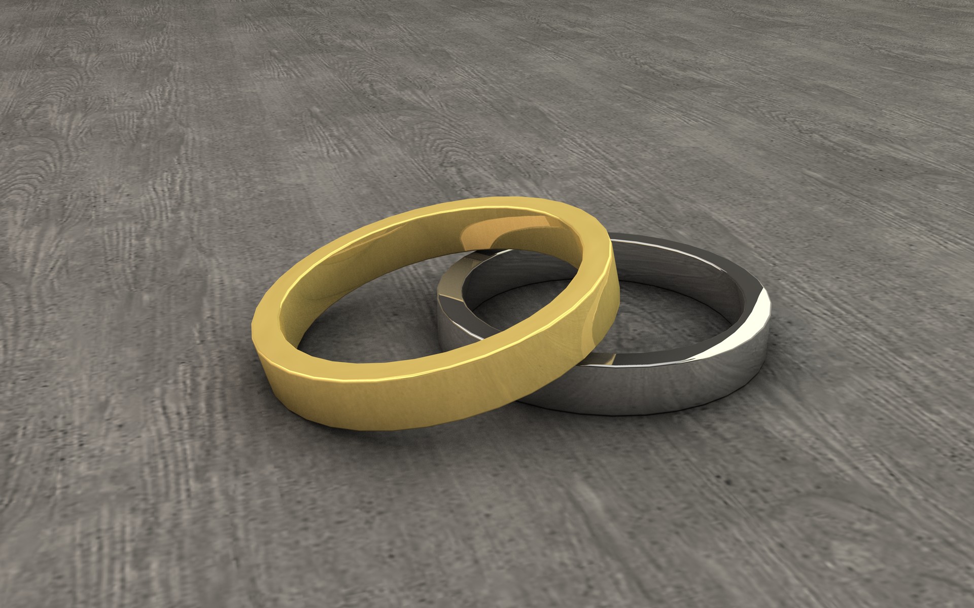 rings, Gold, Platinum, 3D Wallpaper