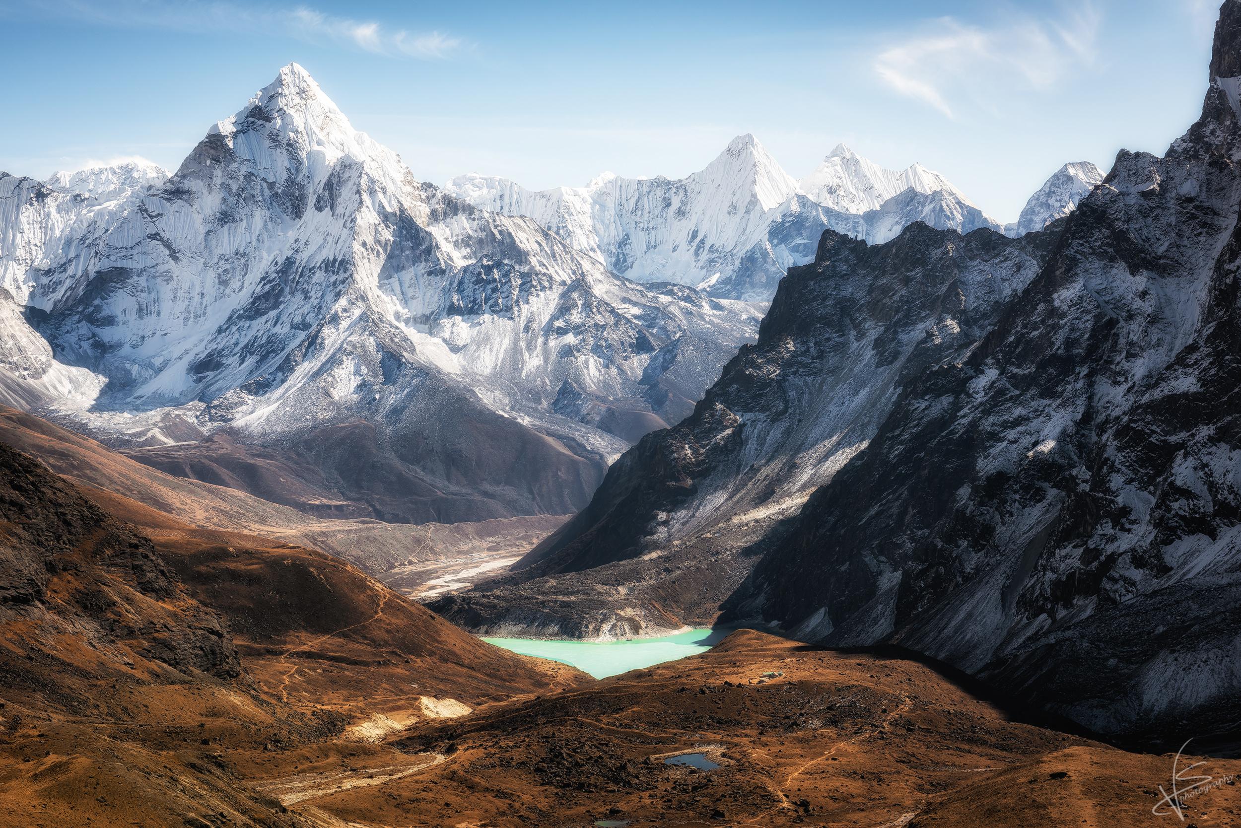 Nepal, Nature, Landscape, Mountains, Snowy peak, Water Wallpaper