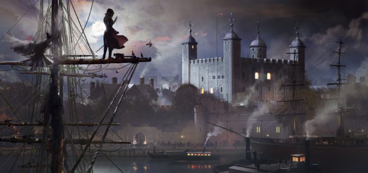 Evie Frye, Assassins Creed, Assassins Creed Syndicate, London, Cityscape, Castle, Digital art, Video games HD Wallpaper Desktop Background