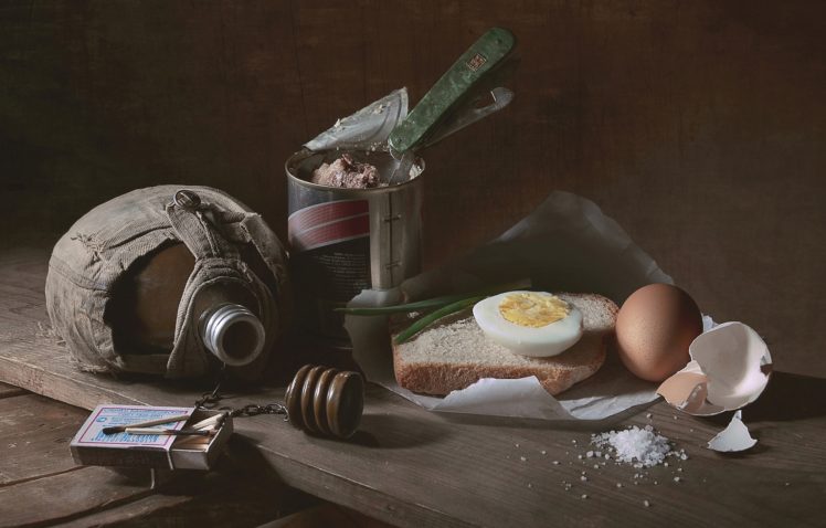 still life, Bread, Eggs, Food, Canteens, Matches HD Wallpaper Desktop Background