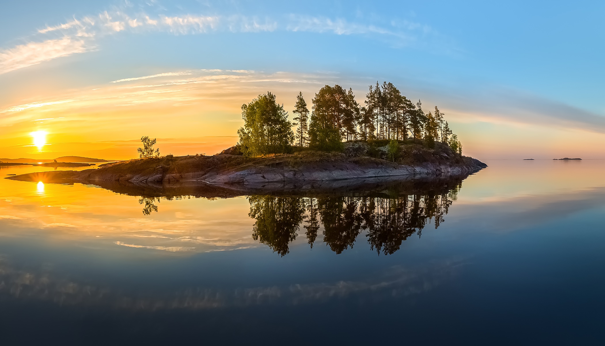 nature, Water, Sky, Trees, Island Wallpaper
