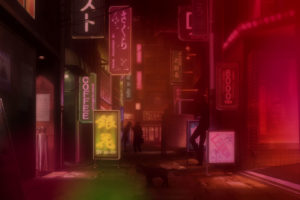 neon, Cat, Anime
