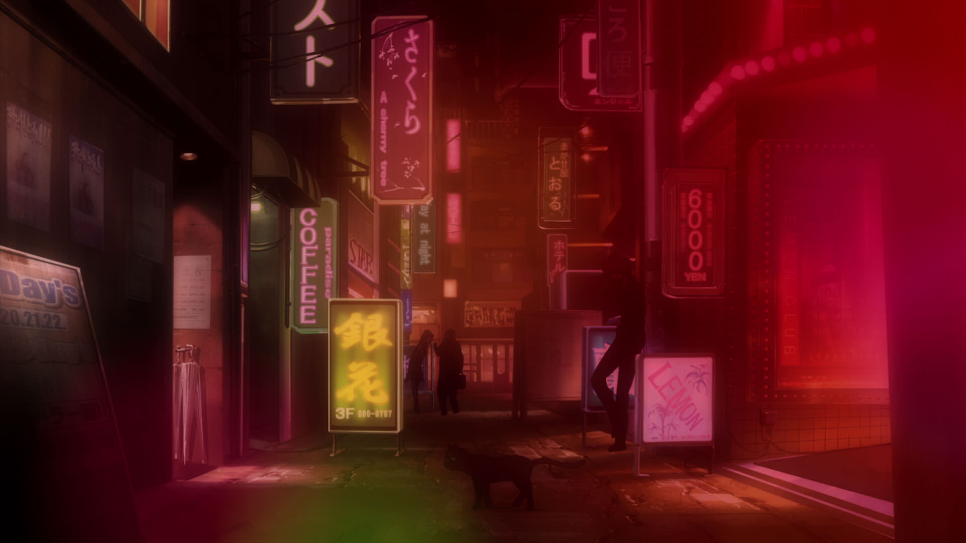 neon, Cat, Anime Wallpaper