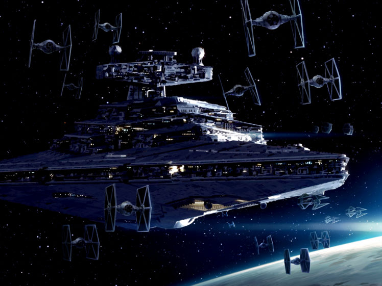 Star Wars, Star Destroyer, TIE Fighter, TIE Interceptor, Space HD Wallpaper Desktop Background