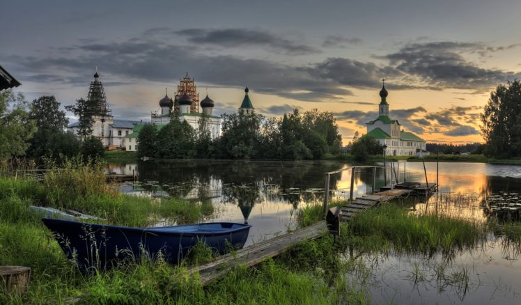 Russia, Landscape, Boat, Water HD Wallpaper Desktop Background