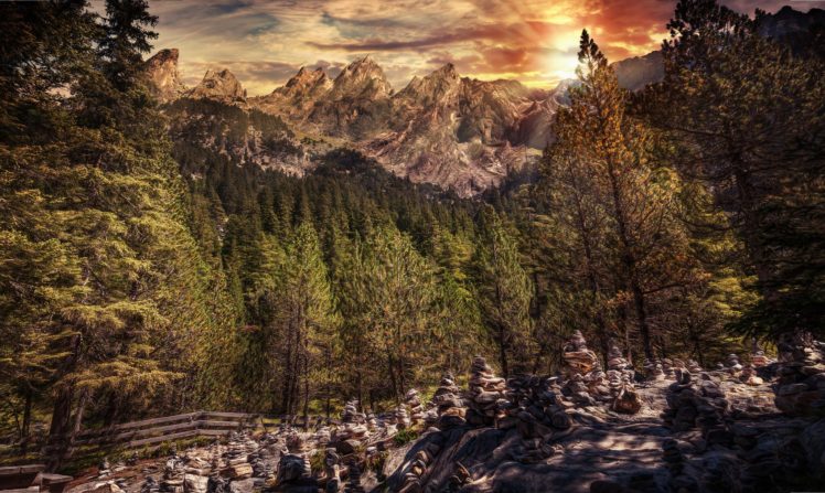 nature, Mountains, Sky, Trees, Landscape HD Wallpaper Desktop Background