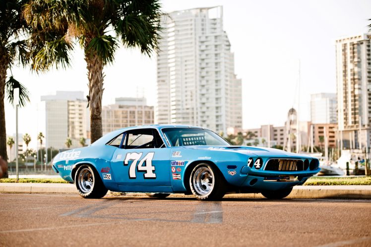 1973 dodge challenger, Nascar, Muscle cars, American cars, Old car HD Wallpaper Desktop Background