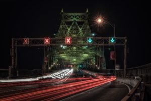 night, Long exposure, Traffic, Montreal
