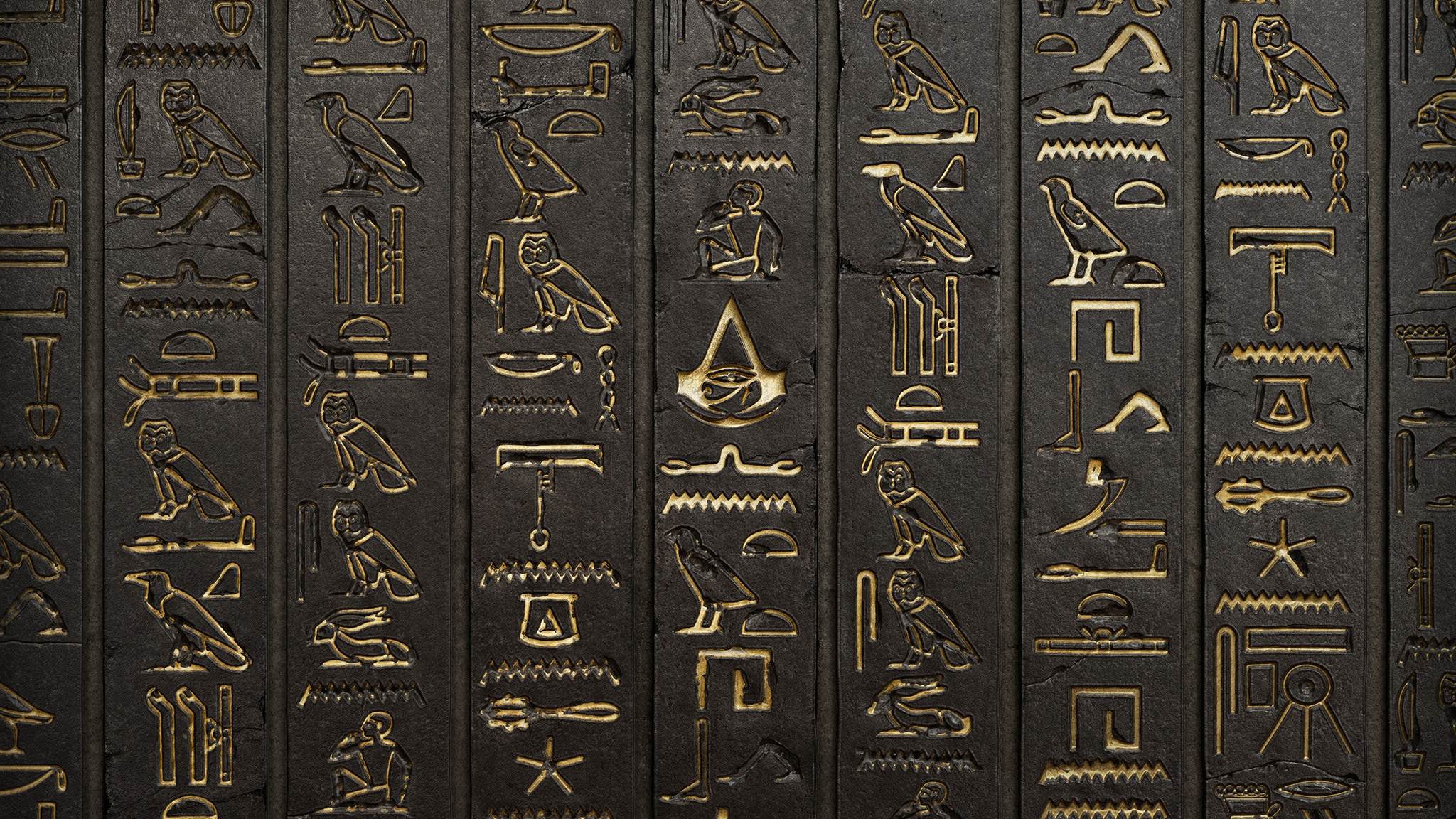 Assassins Creed, Hieroglyphs, Wall, Video games, Digital art, Assassins Creed: Origins Wallpaper
