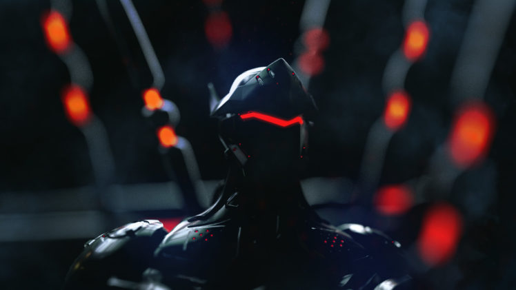 Rakan Khamash, Genji (Overwatch), Neon, Cyborg, Overwatch HD Wallpaper Desktop Background