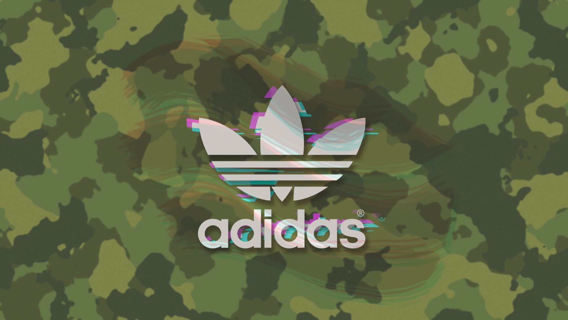 Adidas, Camouflage, Chromatic aberration Wallpaper