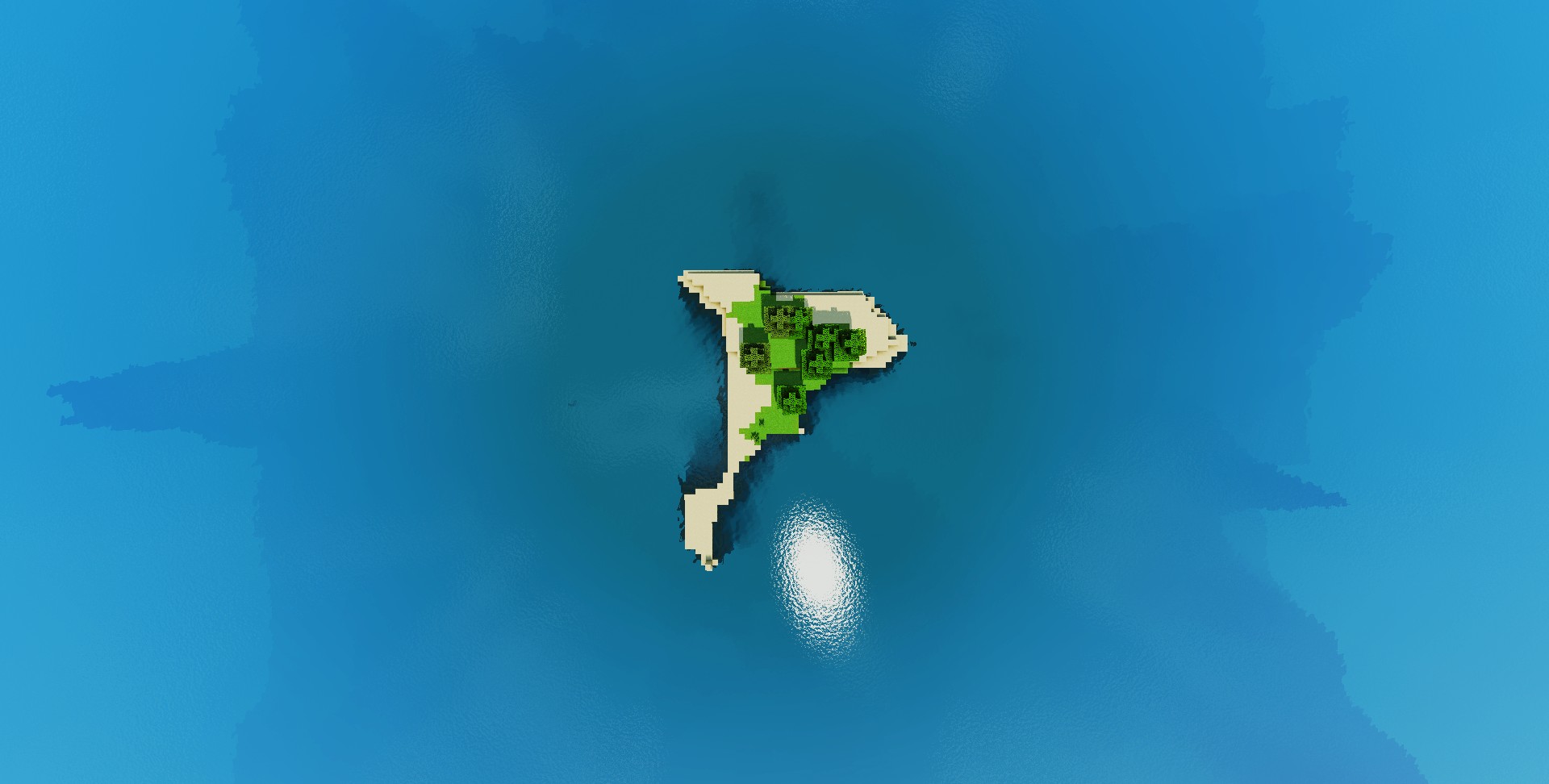 water, Minecraft, Island, Birds eye view Wallpaper