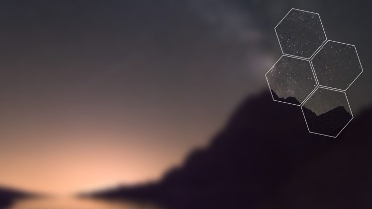 hexagon, Blurred, Landscape HD Wallpaper Desktop Background