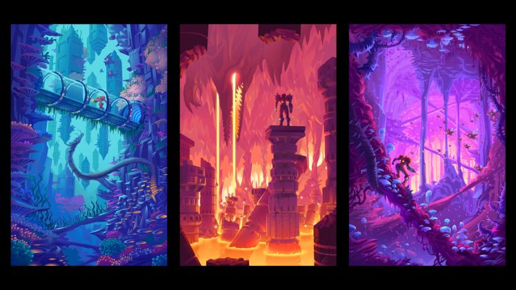 Metroid, Video games, Artwork, Fantasy art HD Wallpaper Desktop Background