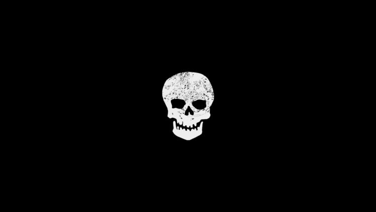 skull, Black background, Minimalism HD Wallpaper Desktop Background