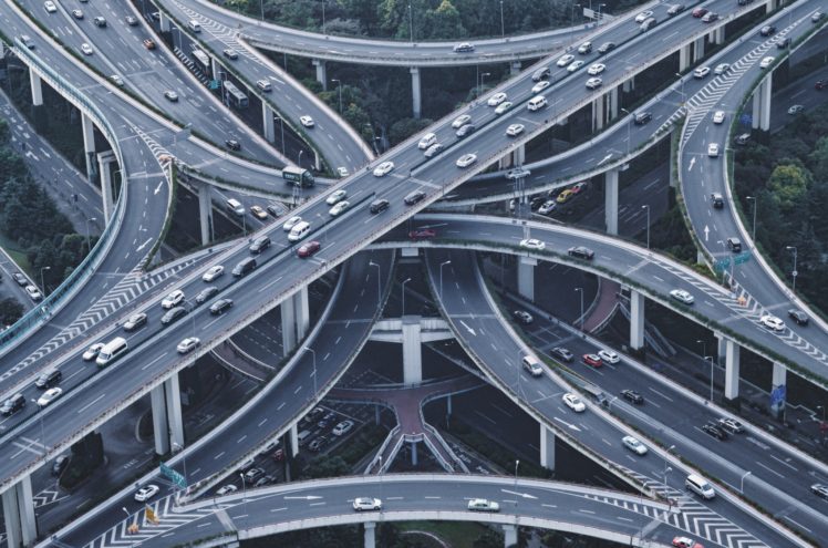 road, Traffic, Car, Vehicle, Aerial view HD Wallpaper Desktop Background