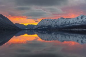 snow, Winter, Lake, Reflection, Trees, Clouds, Mountains, Photography, Sky