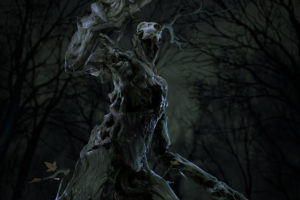Shadeocai I Mourn, 3D, Digital art, Night, Nightmare, Trees, Dark fantasy, Creature, Fantasy art, The Witcher, The Witcher 3: Wild Hunt