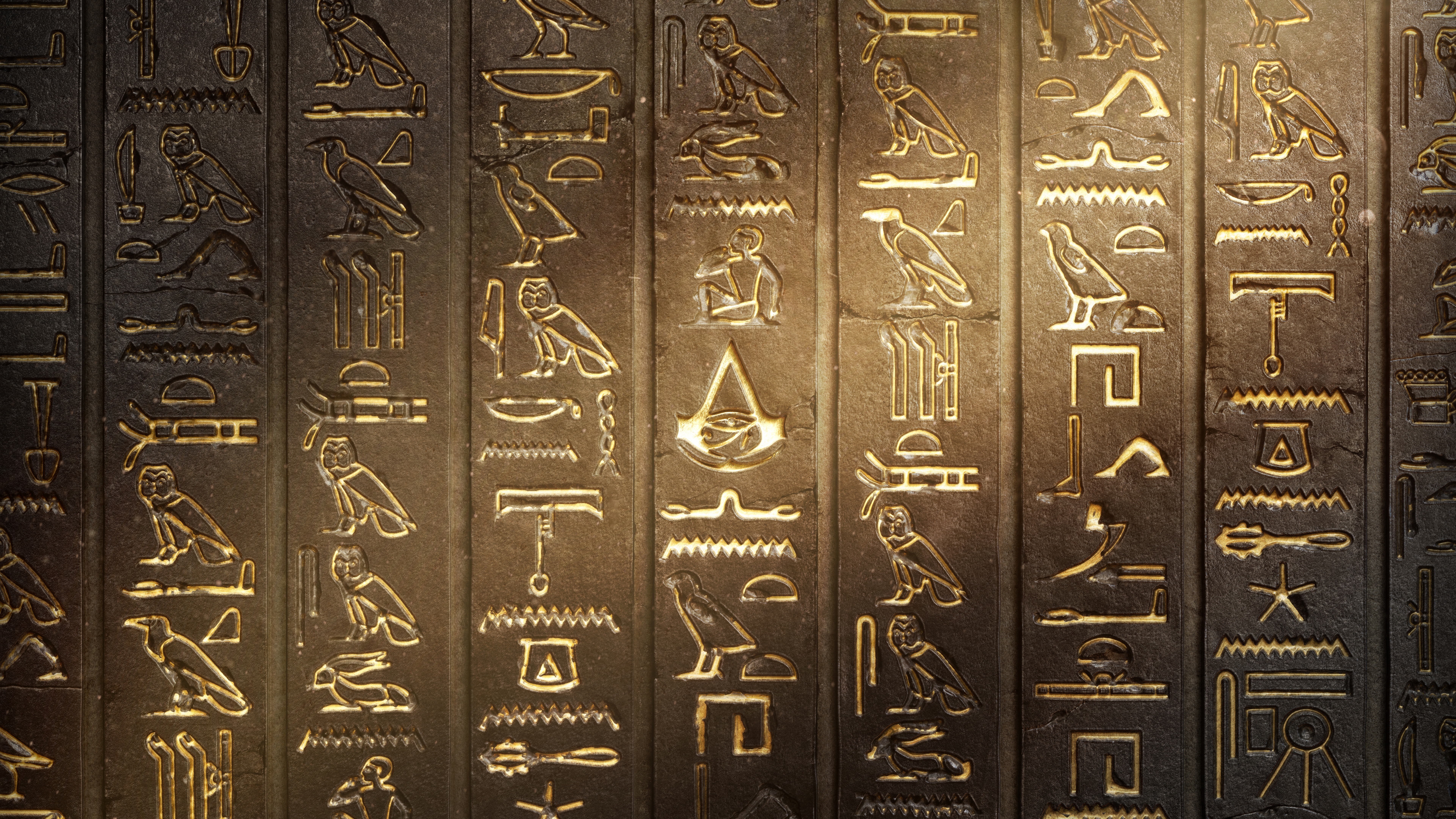 video games, Assassins Creed, Wall, Hieroglyphs, Engraving, Symbols, Assassins Creed: Origins Wallpaper