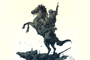 soldier, Drawing, Horse, Nicolas Petrimaux, Gun