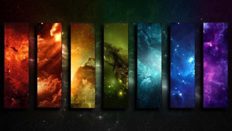 space, Stars, Collage, Colorful HD Wallpaper Desktop Background