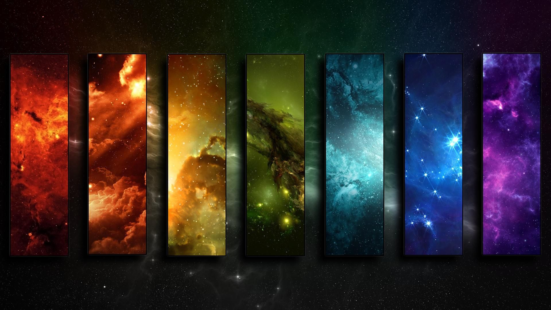 space, Stars, Collage, Colorful Wallpaper