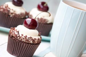 cupcakes, Cherries, Cup, Chocolate