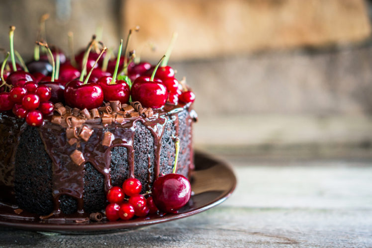 food, Cake, Chocolate, Cherries HD Wallpaper Desktop Background