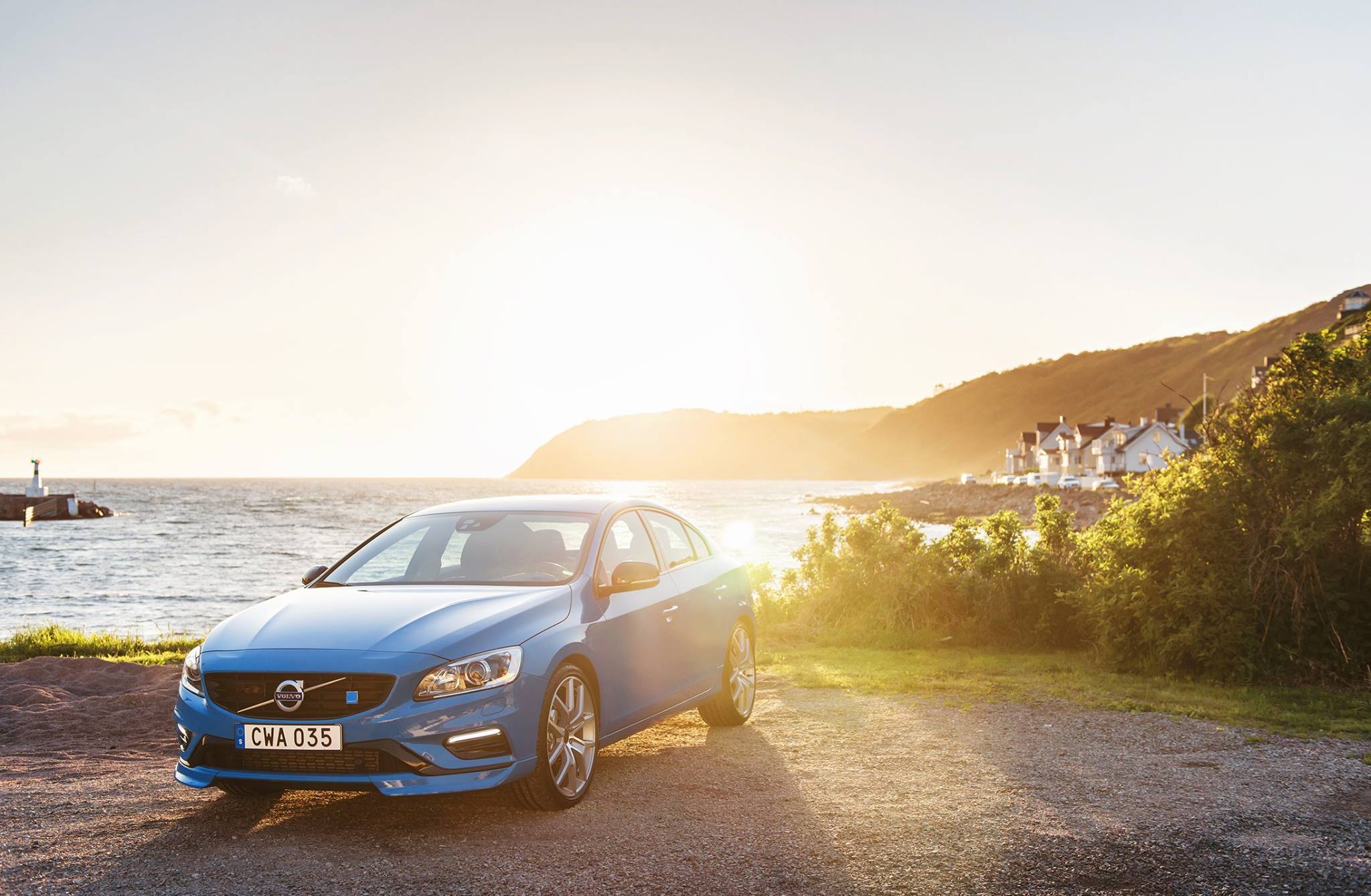 Volvo S60, Polestar Racing, Sunset, Nature, Water Wallpaper