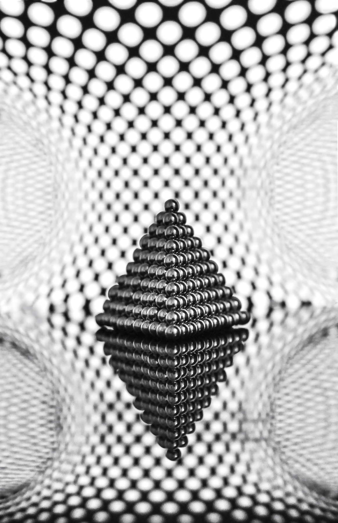 digital art, Monochrome, Abstract, Pyramid, Reflection Wallpapers HD